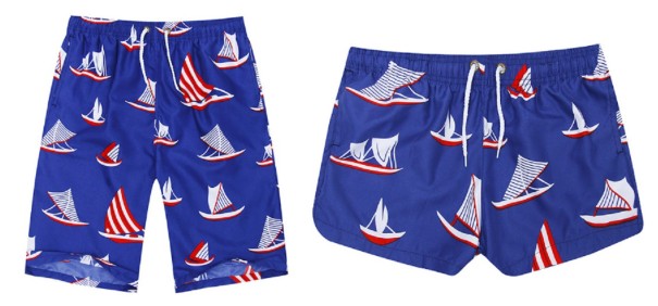 Zomershorts voor koppels met boten
