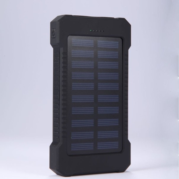 Zonne-energie powerbank met zaklamp 20.000 mAh zwart