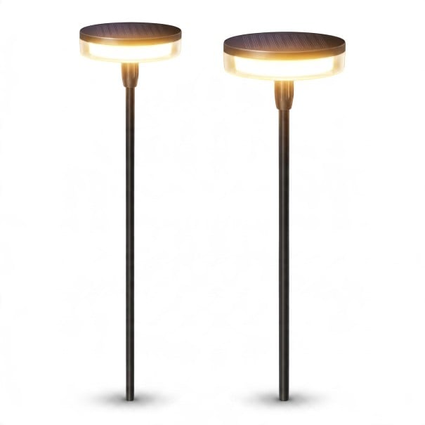 Zonne-lampen voor op de grond 2 stuks Schommelend in de wind Hoogte 53,3 en 83,3 cm LED IP65 Waterdicht Warm wit Zwart Voor de tuin terras en gazon 1