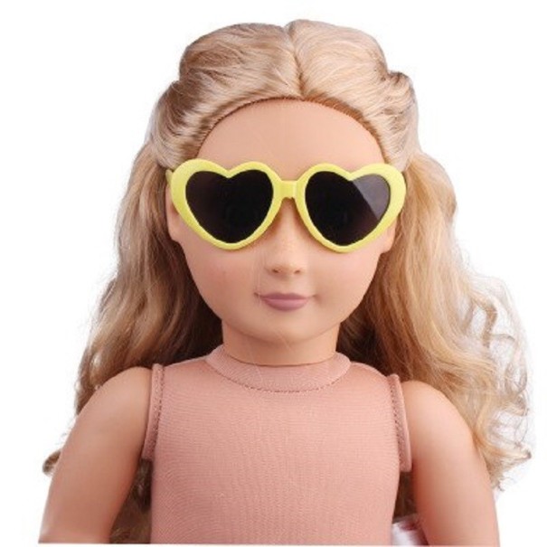 Zonnebril voor een pop geel
