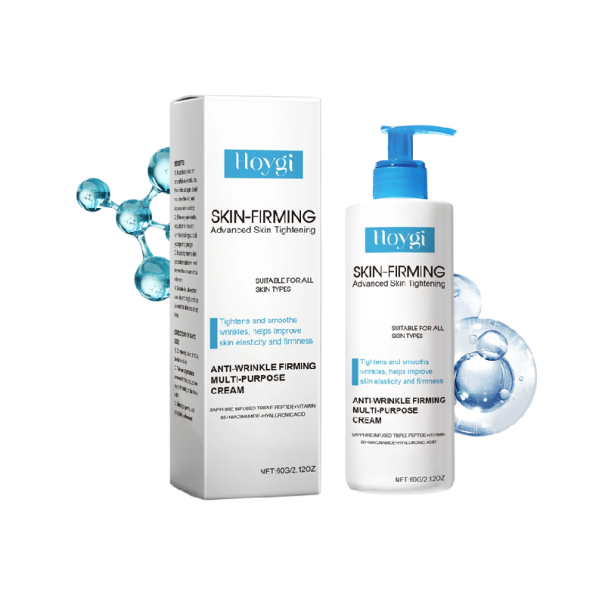 Zpevňující tělový krém Hoygi Skin-Firming 60 g Liftingová a hydratační péče s pumpičkou Bílo-modrá lahvička Na povislou pleť 1