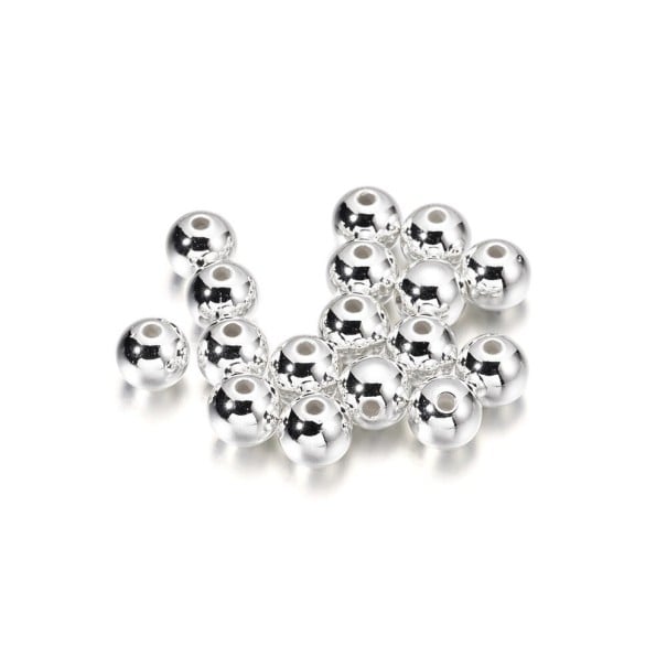 Zsinór gyöngyök 10 mm 50 db ezüst