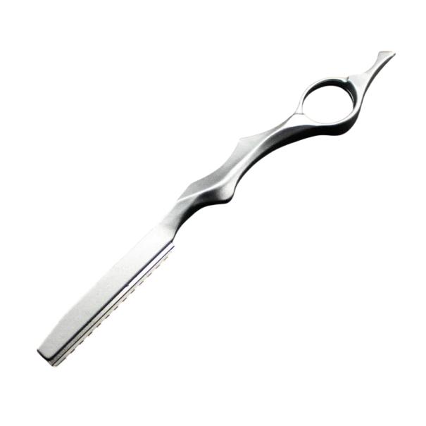 Ztenčovací kadeřnická břitva na vlasy 15 cm Hliníková barber razor Texturovací břitva pro prostříhávání vlasů a styling účesu stříbrná