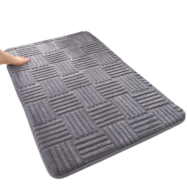 Ztluštěná savá podlahová rohožka 40 x 60 cm Jednobarevný koupelnový koberec Bavlněná sametová protiskluzová měkká předložka do koupelny tmavě šedá