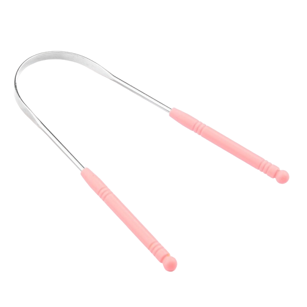 Zungenschaber aus Edelstahl rosa