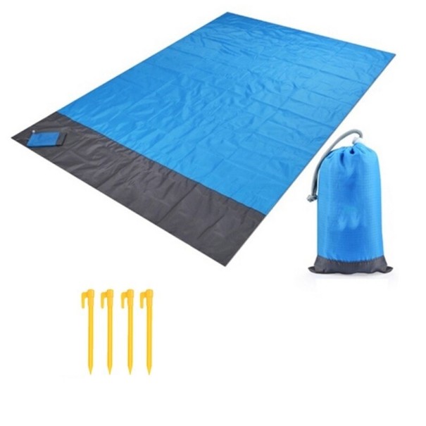 Zusammenklappbare Picknickdecke blau 200 cm x 210 cm