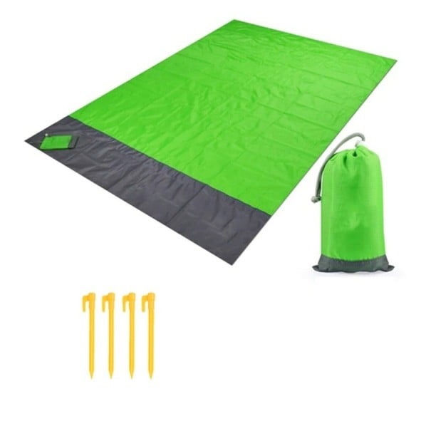 Zusammenklappbare Picknickdecke hellgrün 200 cm x 140 cm