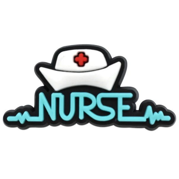 Zusatz für Crocs Krankenschwester-Haube 2–3 cm PVC weiß blau rot Schuhdekorationszubehör Crocs Dekoration Schuhe Nurse Motiv 1