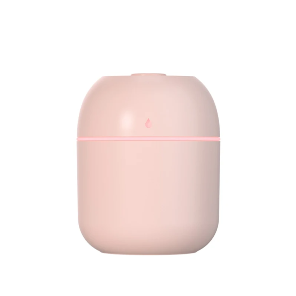 Zvlhčovač vzduchu 220 ml Rozprašovač jemné mlhy Mini aroma difuzér 8 x 8 x 10 cm Tichý provoz Výdrž 4 hodiny Domácnost růžová