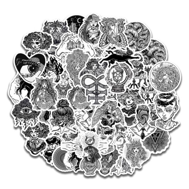 Zwart-wit stickers 50 stuks E97 5
