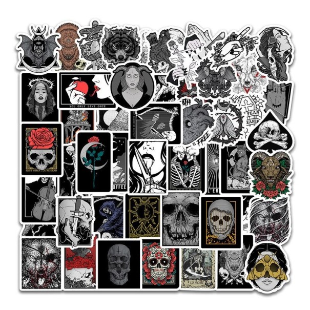 Zwart-wit stickers 50 stuks E97 6