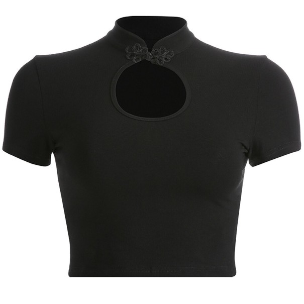 Zwarte croptop voor dames XS