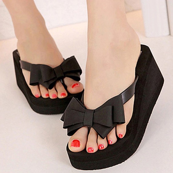 Zwarte dames platform slippers
