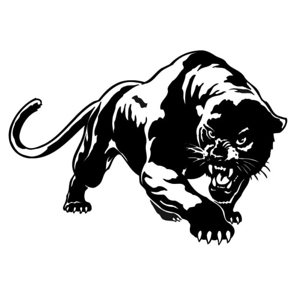 Zwarte Panter Auto Sticker zwart