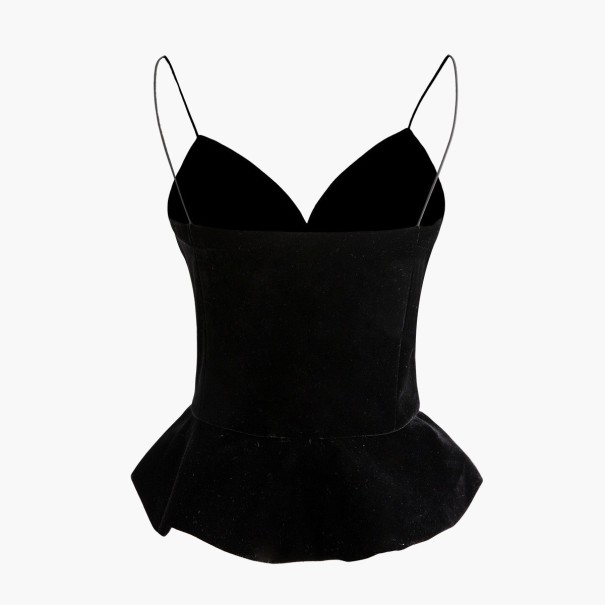 Zwarte top voor dames met spaghettibandjes