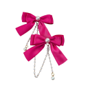 1 paire de Sponkes à cheveux Nœud en satin avec perle et chaîne de perles Élégant accessoire pour cheveux de fille accessoire romantique 8