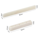 1 pereche Podbradnice pentru chitară 8 x 0,3 cm și nut 5,2 x 0,6 cm din os de vită Albă sau nealbă Set de înlocuire pentru chitară acustică clasică 2