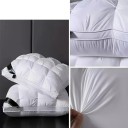 1 Satsi 2 tyynyä 48 × 74 cm valkoinen hengittävä tyyny nukkumiseen pehmeä tyyny makuuhuoneeseen ergonominen tuki niskan alueelle 5