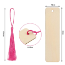 10 buc. Semne de carte din lemn 12 x 3,2 cm Set cu ciucuri și sfori Semne de carte pentru decorare și realizare DIY Lucru manual creativ și artizanat 2