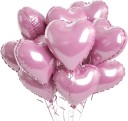 10 bucăți Balonase strălucitoare în formă de inimă 45,7 cm baloane decorative pentru petreceri efect metalic pentru sărbători și decor 4