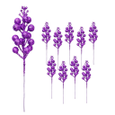 10 bucăți Flori artificiale strălucitoare cu boabe 15 cm Decorațiuni de Crăciun cu fructe lucioase Ornamente de iarnă pentru masă, coroană 4