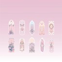 10 darab könyvjelző készlet 12 x 5 x 0,1 cm Átlátszó PVC könyvjelzők finom dekorral Elegáns olvasási kiegészítő 7