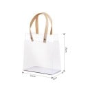 10 db Átlátszó PVC ajándéktáska 15 x 13 x 6 cm bézs füllel Elegáns csomagolás ajándékokhoz és szuvenírekhez Műanyag táska esküvőre, születésnapra 3