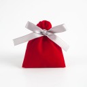 10 db piros bársonyos húzózsák 7×9 cm szalaggal, ajándék textilzsák ékszerekhez és apróságokhoz 1