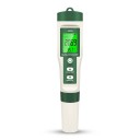 10-in-1 Water Quality Tester pH Meter, EC, TDS, ORP, H2, Salinity, Resistivity, Temperature, LCD Backlight, White-Green, for Aquariums and Pools 1