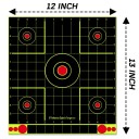 10 kpl Heijastavat itseliimautuvat maali 30,5 x 33 cm 12 x 12 tuumaa Neliönmuotoiset ammunta-maalit roiskeella Fosforinkeltainen osuma 2
