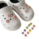 10 ks Dekorace na crocsy 3D kytičky ABS pastelové barvy barevné květinové ozdoby na boty pro crocs a dětskou obuv 3