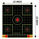 10 ks Reflexné samolepiace terče 30,5 x 33 cm 12 x 12 palcov Čtvercové strelecké terče s rozstrekom Fosforovo žltý zásah 2