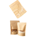 10 ks Zip lock Kraft papierové tašky 9 x 14 cm Samouzatváracie stojace obaly s oknom na čaj sušené potraviny ovocie darčekové balenie 3