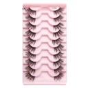 10 Paare falsche Wimpern Set halbe falsche Wimpern Wimpernverlängerung Kit natürlich aussehende falsche Wimpern Kleber 3