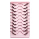 10 Paare falsche Wimpern Set halbe falsche Wimpern Wimpernverlängerung Kit natürlich aussehende falsche Wimpern Kleber 7