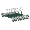 10 Pack Green Trouser Hangers with Clips 31 x 13.5 cm Plastic Trouser Hangers Hanging Hangers for Wardrobe Clothing Organiser 1