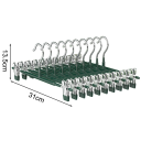10 Pack Green Trouser Hangers with Clips 31 x 13.5 cm Plastic Trouser Hangers Hanging Hangers for Wardrobe Clothing Organiser 2