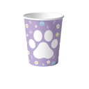 10 Pack Paper Party Cups Height 8.2 cm Rim 7.4 cm Base 5.3 cm Cups with White Cat Paw and Flower Design Disposable Cups 3
