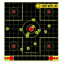 10 Pack Reflective Self-Adhesive Targets 30.5 x 33 cm 12 x 12 Inches Square Shooting Targets with Splash Phosphorescent Yellow Hit 3