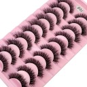 10 paires de cils artificiels Cils en vison faux Cils autocollants 3D 20