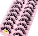 10 paires de cils artificiels Cils en vison faux Cils autocollants 3D 25