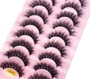 10 paires de cils artificiels Cils en vison faux Cils autocollants 3D 26
