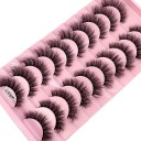 10 paires de cils artificiels Cils en vison faux Cils autocollants 3D 40