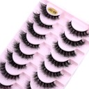 10 paires de cils artificiels Cils en vison faux Cils autocollants 3D 5