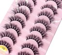 10 paires de cils artificiels Cils en vison faux Cils autocollants 3D 8