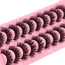 10 Pairs of Artificial Eyelashes False Mink Eyelashes Artificial 3D Adhesive Eyelashes 11