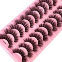 10 Pairs of Artificial Eyelashes False Mink Eyelashes Artificial 3D Adhesive Eyelashes 12
