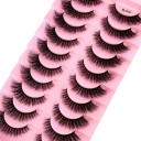 10 Pairs of Artificial Eyelashes False Mink Eyelashes Artificial 3D Adhesive Eyelashes 13