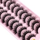 10 Pairs of Artificial Eyelashes False Mink Eyelashes Artificial 3D Adhesive Eyelashes 15