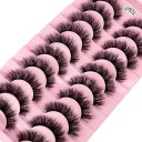 10 Pairs of Artificial Eyelashes False Mink Eyelashes Artificial 3D Adhesive Eyelashes 17